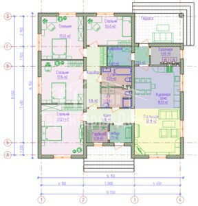 Планировка дома 090-33