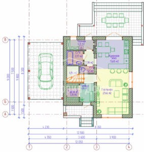 Планировка дома 154-01