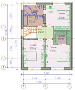 Планировка дома 154-02